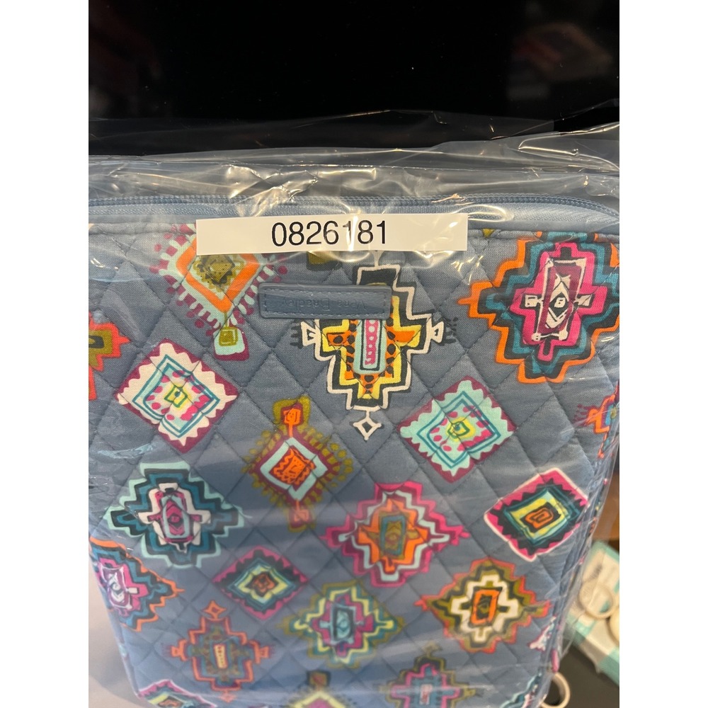 Vera Bradley Pueblo Quilted Zip Around Tech Organizer Portfolio Case Blue Multi - Picture 13 of 13